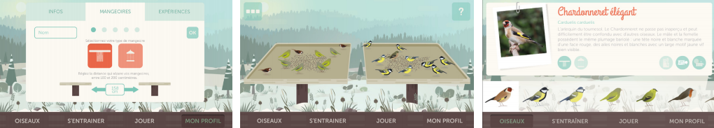 Captures d'écran BirdLab