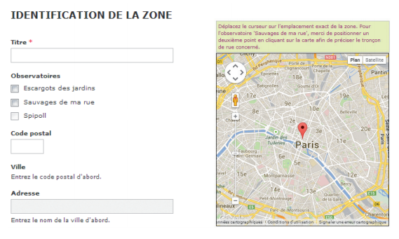 Identification de la zone 